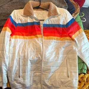 Retro Striped Puffer Jacket